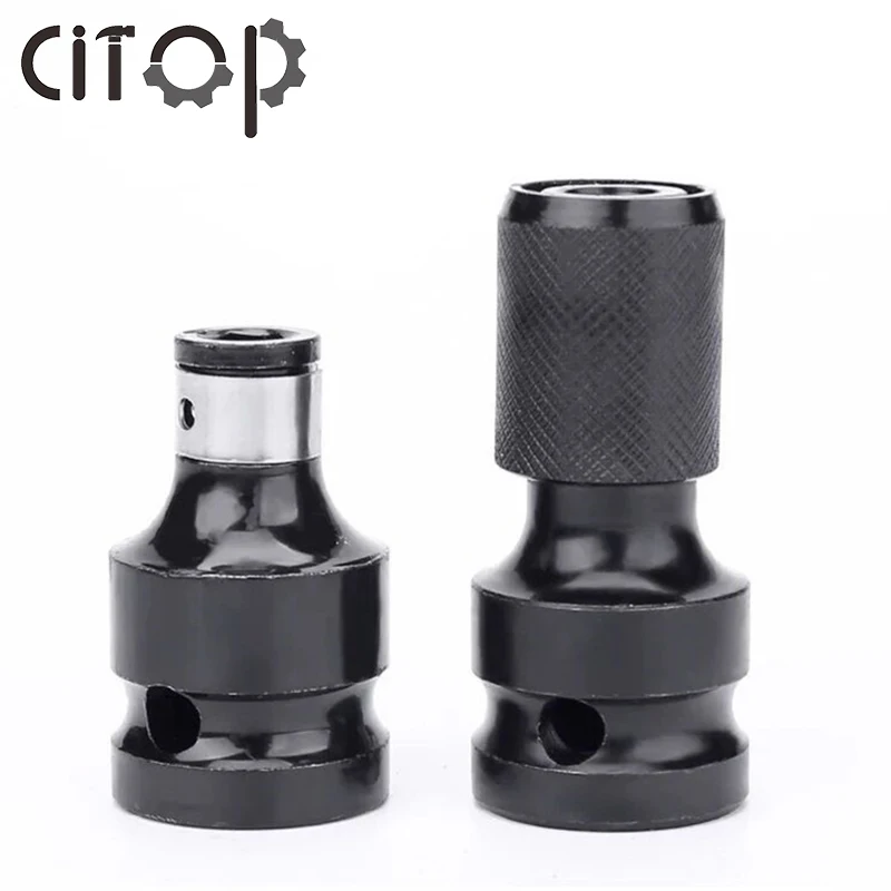 

Citop Carbon Steel Batch Electric Wrench Conversion Head Hex 1/2 Turn 1/4 Batch Head Conversion Sleeve Drill Accesorries