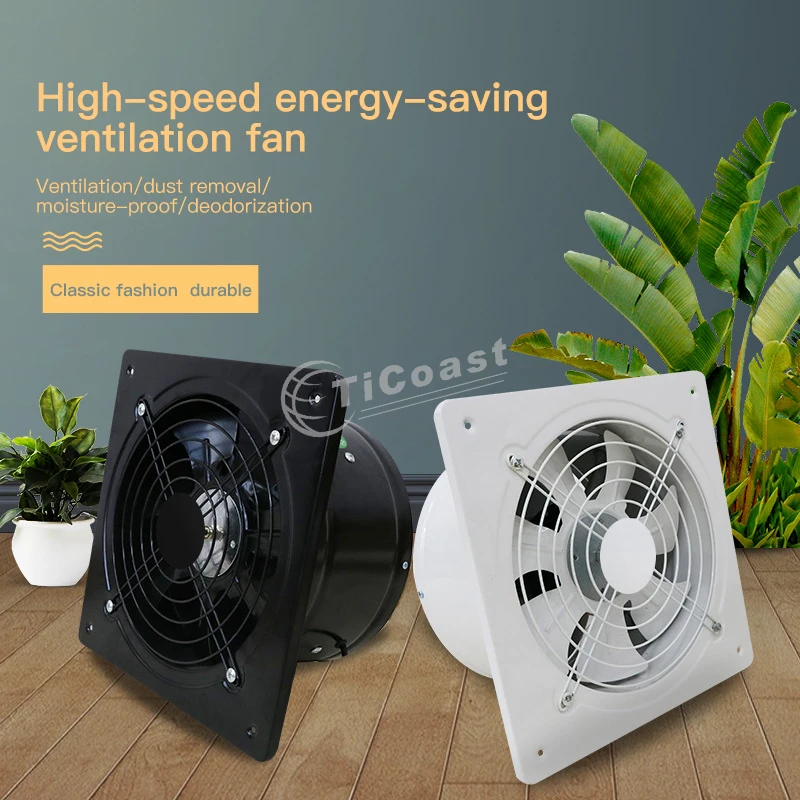 7 inch 60W Exhaust Fan High Speed Air Blower Fan Wall Mounted Low Noise Home Bathroom Kitchen Air Vent Ventilation 220V