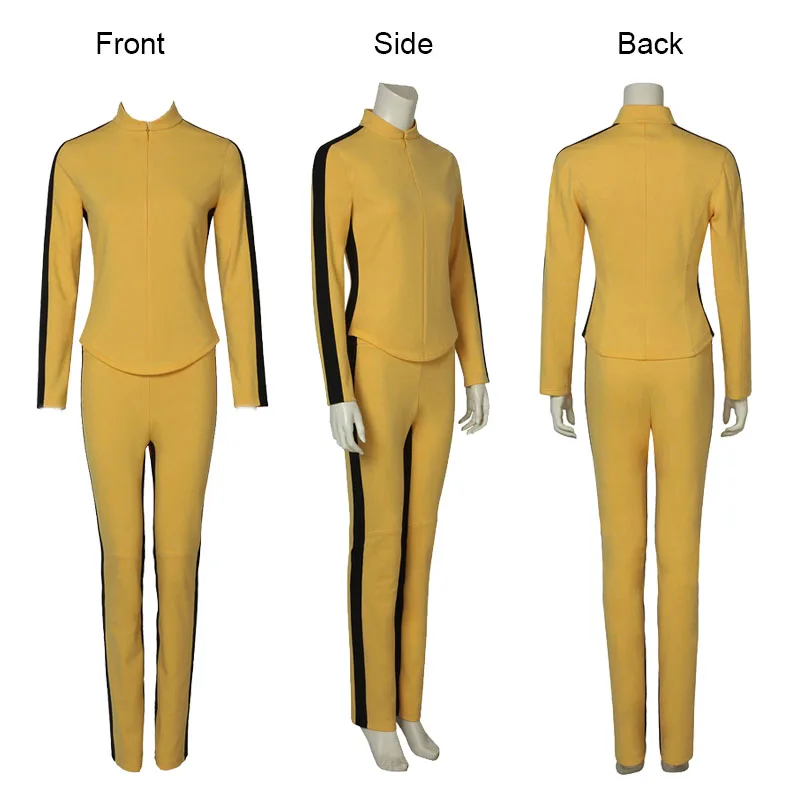 Uma Thurman The Movie Kill Cosplay Bill Costume Women\'s Yellow Tight Uniform Suits The Bride Cosplay Halloween Party Costumes