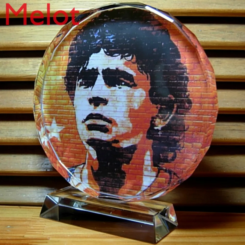 Maradona Souvenir Decoration Football Star Gift Decorations Doll Model Crafts Crystal Ornaments living room  home decor modern