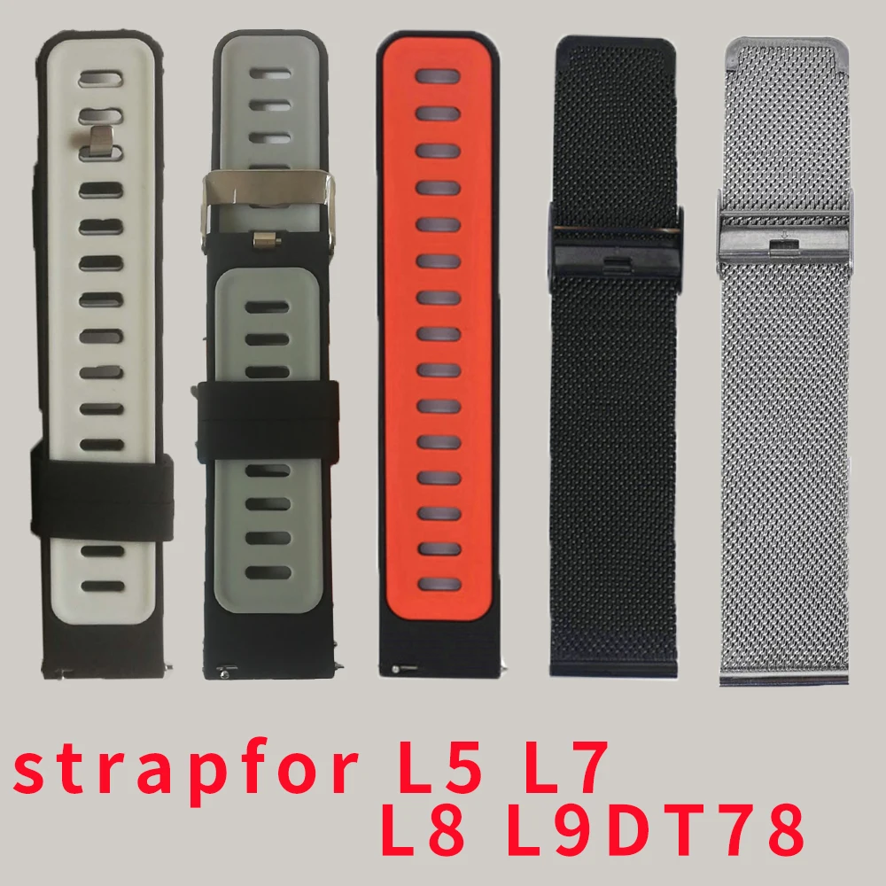 22mm silicone strap metal strap lether strap for DT78 L5 L8 L7 L9 L15 L16 L17 smartwatch free shipping