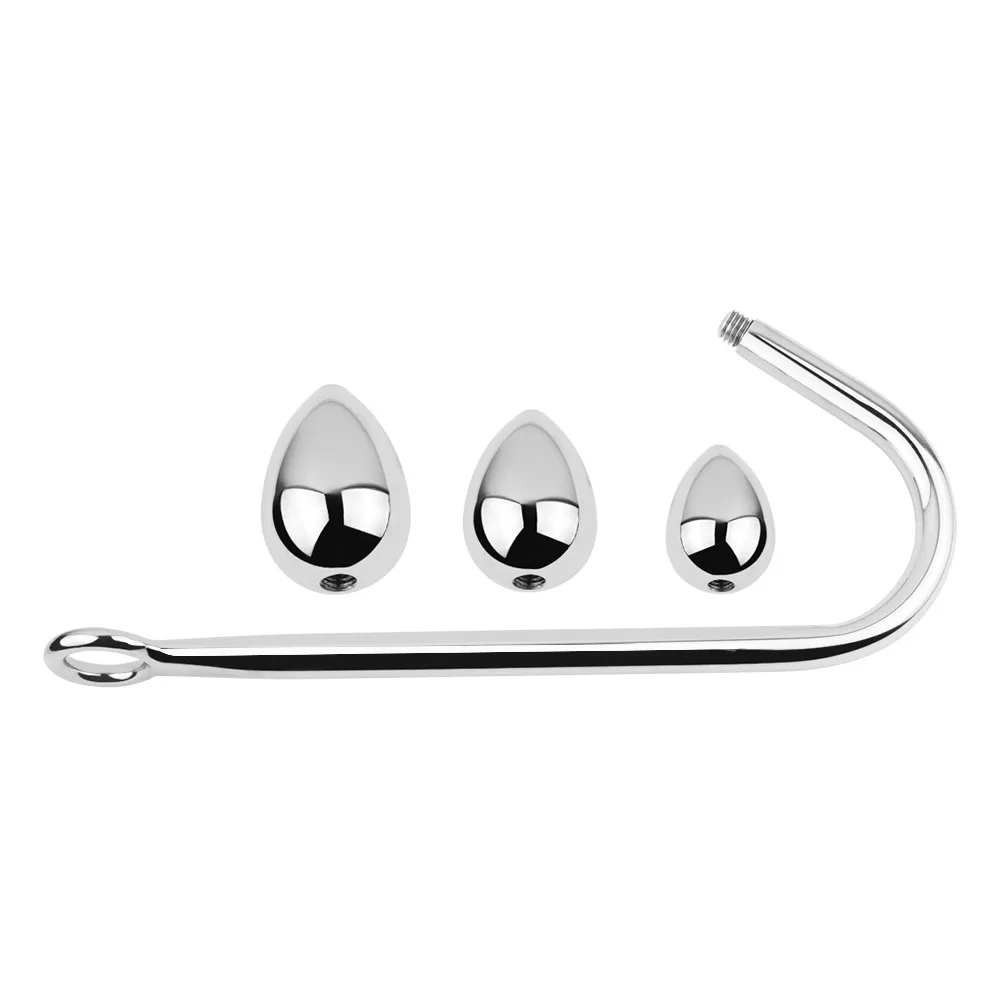 Stainless Steel Anal Hook Small Medium Large Ball Head for Choose Butt Plug dilator Metal Prostate Massager Sex Toy for Male