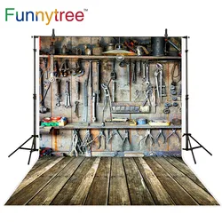 Funnytree Photography backdrops Tools wood in dad's garage children background for photo studio photophone photocall photozone