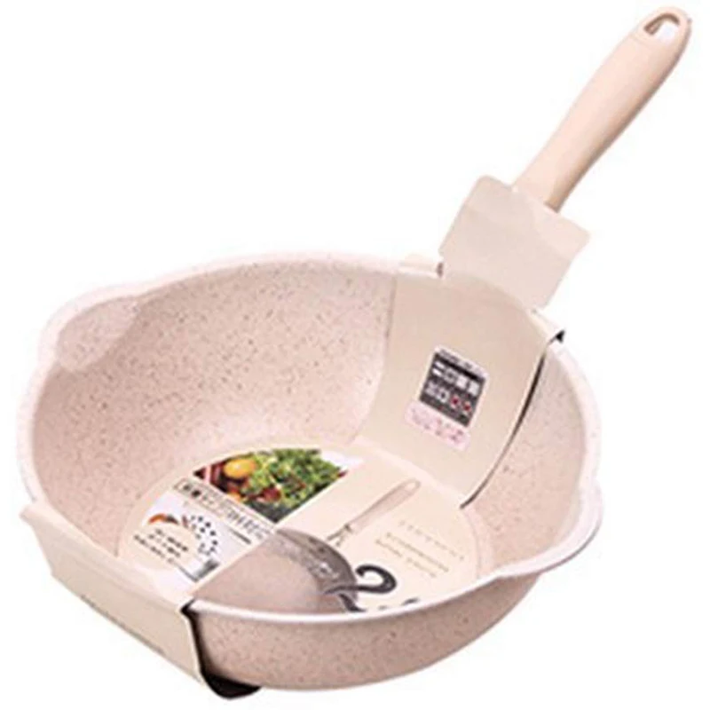 Thickened Bottom Stone Frying Pan Multifunction Non-Stick Pans Deep Nougat Pot Big Mouth Wok Pan