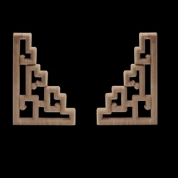 Wood Decal Wood Figurines Wood Applique Onlay Modern Retro Long Leaves Crown Rubber Wood Furniture Corner Walls Doors European