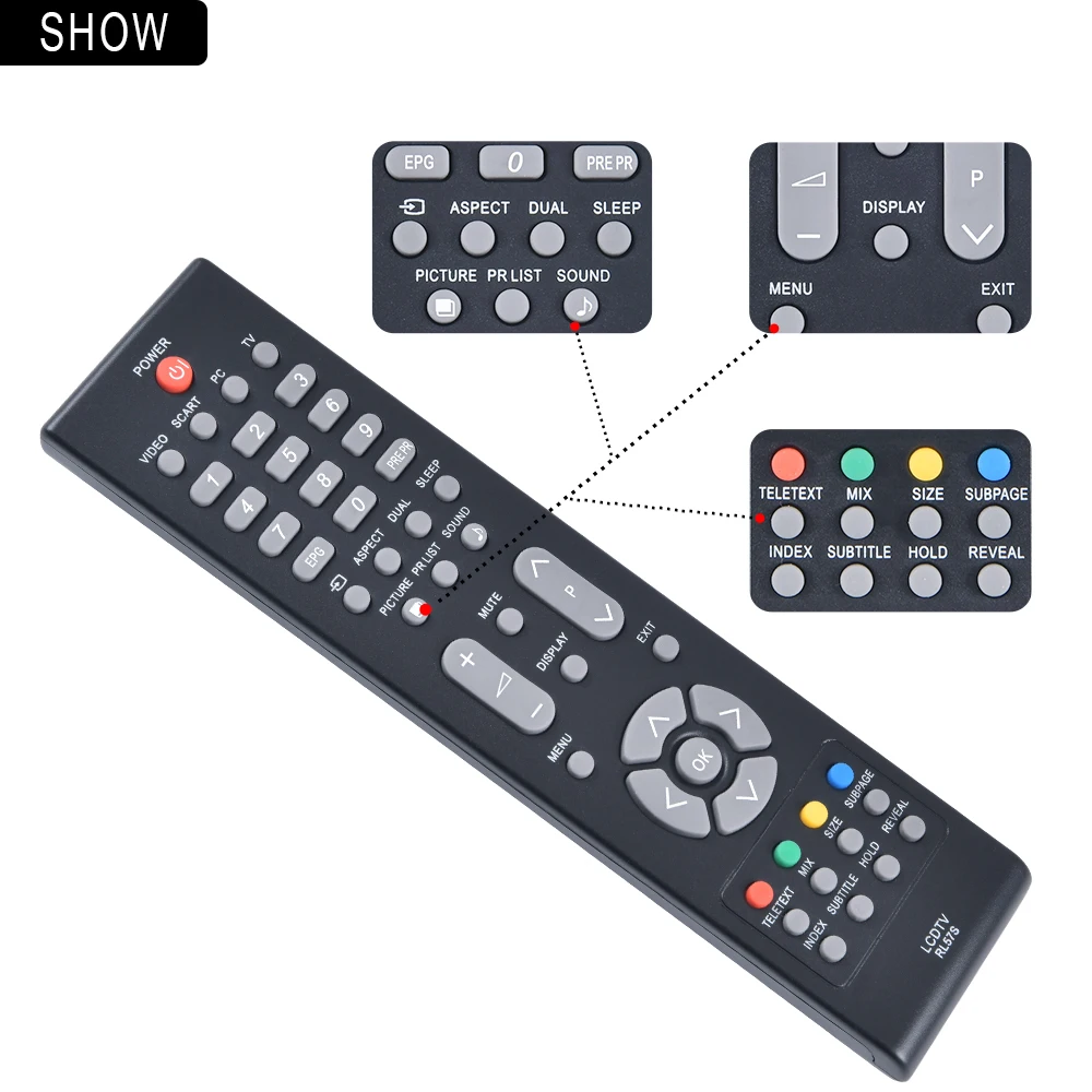 샤프 플라즈마 TV RL57S 원격 제어 LC-26SB25E LC-26SB25S LC-26SB25RU LC-32SB25E LC-32SB25S LC-32SB25RU