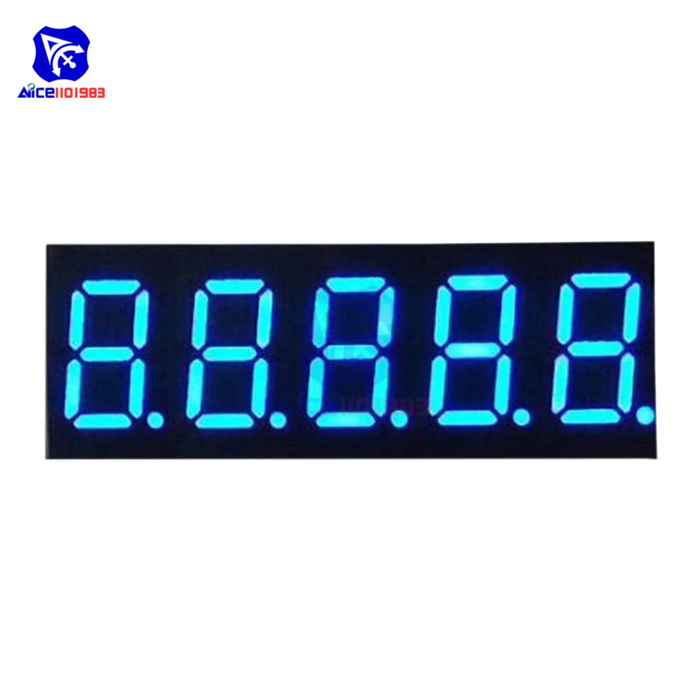 diyamore 0.36 inch 5 Bits Digit LED 7 Segment Common Cathode Digital Tube Blue LED Digit Display