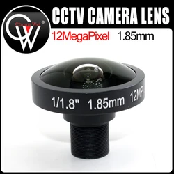 4K Lens 12Megapixel Fisheye 1/1.8 Inch 185 Degree M12 Mount Lens 1.85mm For IMX226 Sensor Ultra 4K Camera Free Shipping