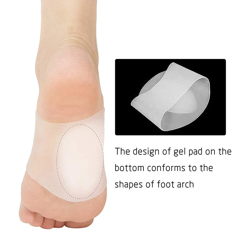 Pary USHINE sklepione łukowate podeszwy silikonowe zapalenie powięzi wkładka do butów ostrogi do pielęgnacji stóp płaskostopie skarpety nasadka na sedes wkładki ortopedyczne