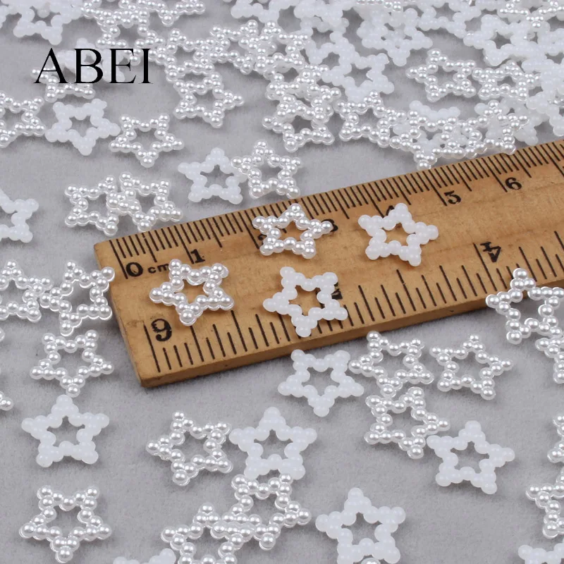 200pcs 12mm ABS Plastic Star Beads DIY Crafts Ornaments Handmade Garments Loose Bead Scrapbook Wedding Decoration
