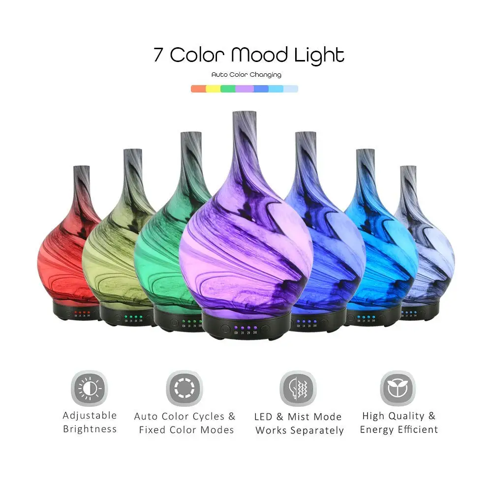 Umidificatore Olio Essenziale Diffusore di Aroma Nebbia Fredda Umidificatore Ad Ultrasuoni Auto Shut-Off con Impostazione del Tempo