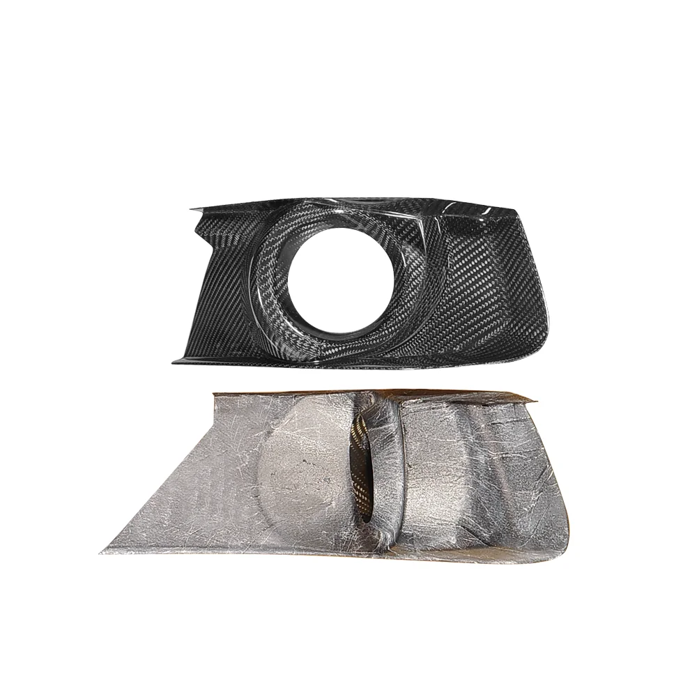 Real Carbon Fiber Front Fog Lamp Frame Decoration Covers for Ford Mustang 2015up Foglight Trim