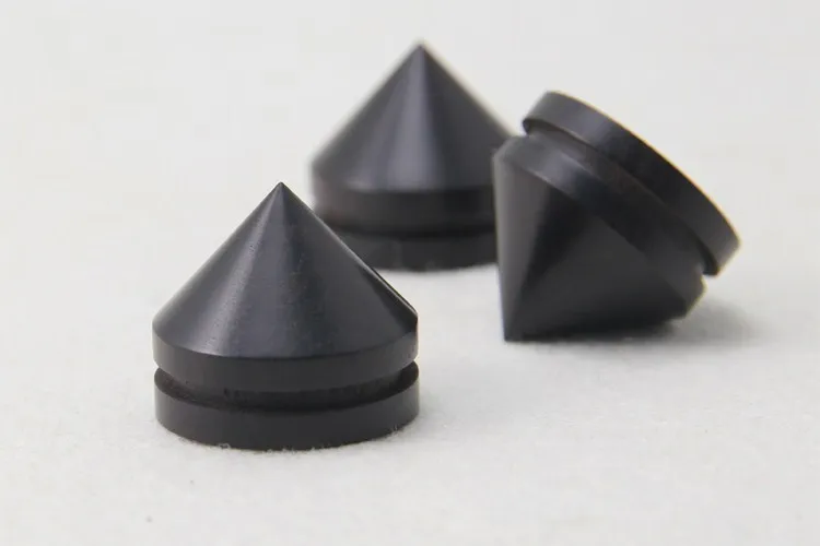 مكبرات صوت عالية الجودة من خشب الأبنوس ، مع ارتفاع 23 × 20 مم ، لمكبر الصوت ، ومشغل أقراص مضغوطة ، 6 قطع