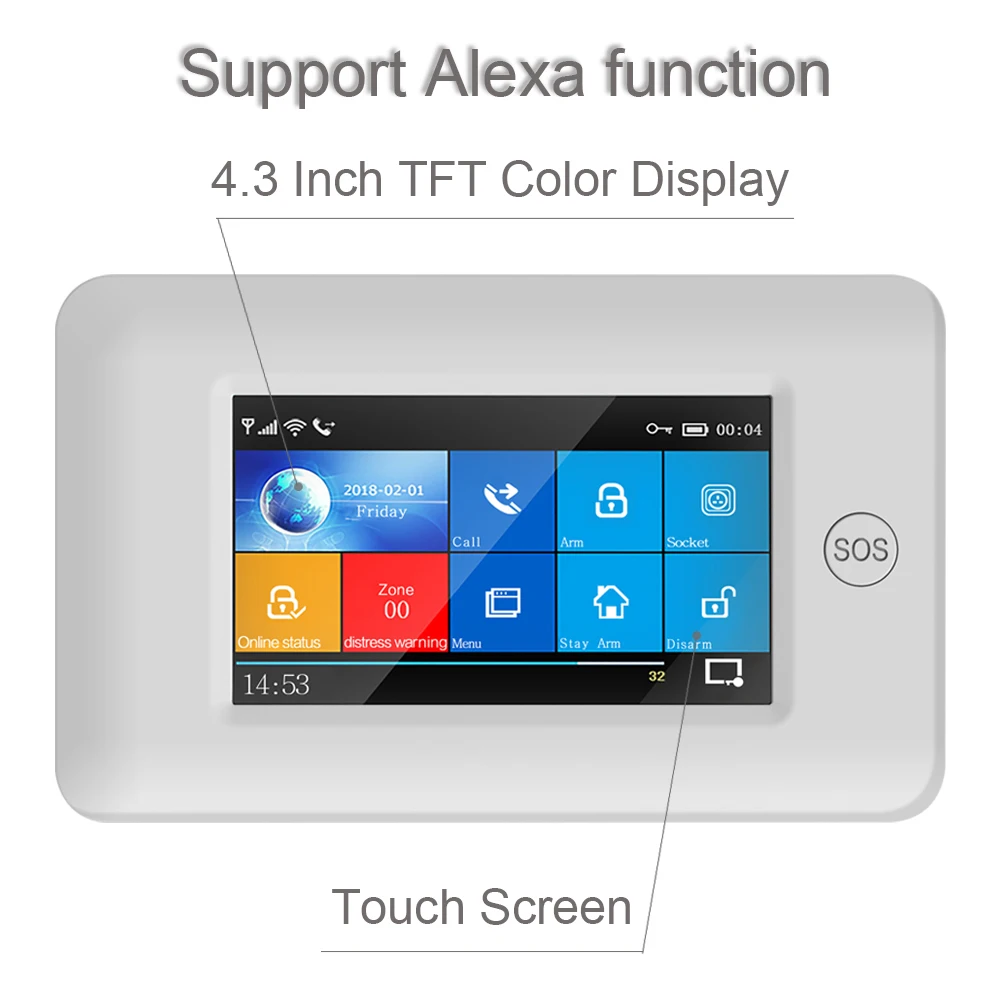 GauTone WIFI 3G GPRS Wireless APP telecomando Home & Office & Building & Factory Security Alarm System per Android iOS