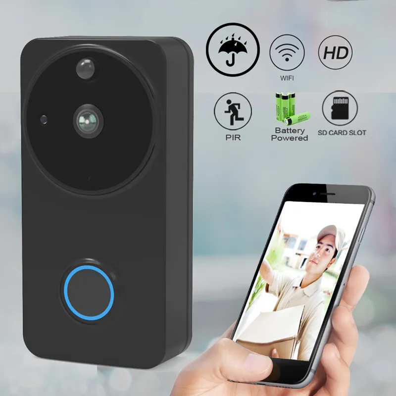 1080P WiFi Video Doorbell Tuya Security Doorbell Camera with PIR Motion Detect Intercom Doorbell APP support Alexa Google Home