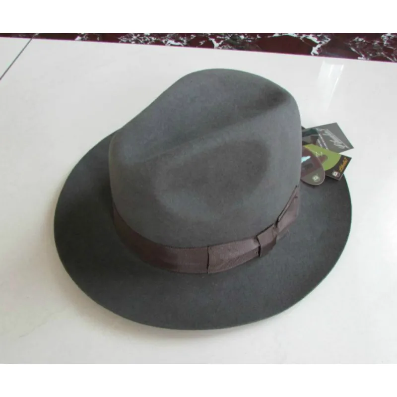 2018  Crushhat 100% Wool From Australian Fedora Fashion Unisex Black Homburg Panama Jazz Hat Men Panama Fedora Black Hats B-1540