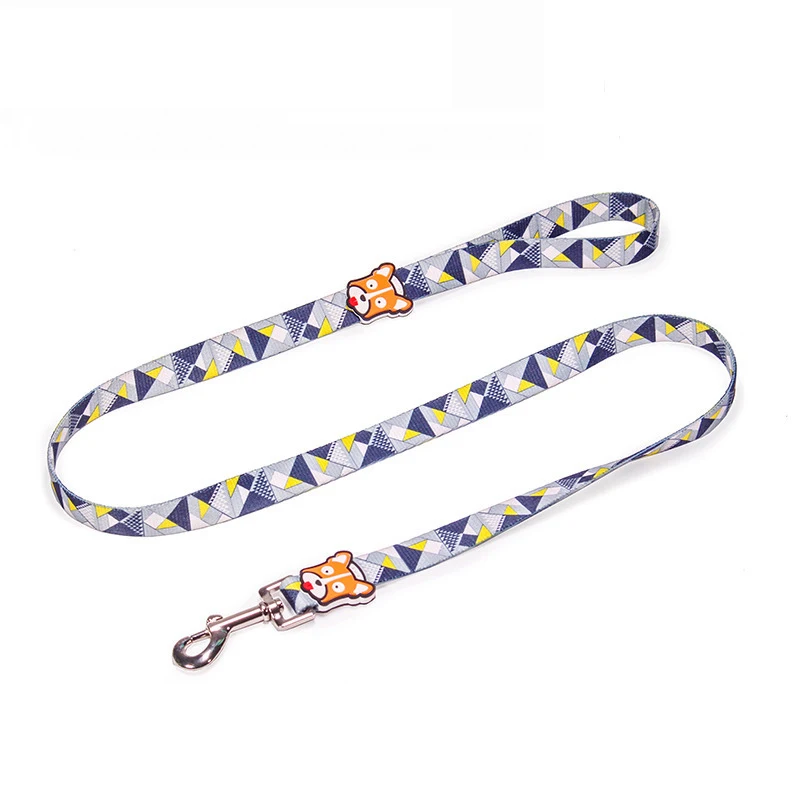 Fashion Printing Dog Collar I-Shape Pet Dogs Harness Adjustable Outdoor Walking Durable Cat Harness and Leash Collar Pet Suppy