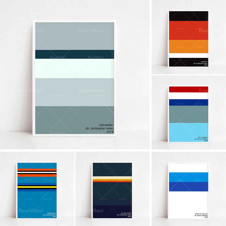 Palette minimaliste interstellaire Alternative aux affiches de cinéma, design simple