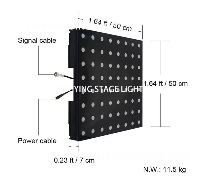 8*8 64 Dot RGB 3in1 SMD 5050 Piksel LED Video Lantai Dansa untuk Acara Klub Pesta Pernikahan Layar Tirai Bintang