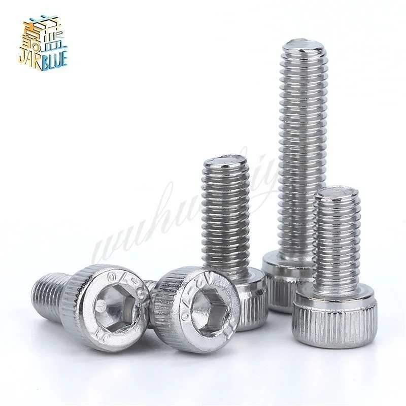 20Pcs M4 M5 M6 DIN912 304 Stainless Steel Hexagon Socket Head Cap Screws Hex Socket Bicycle Bolts