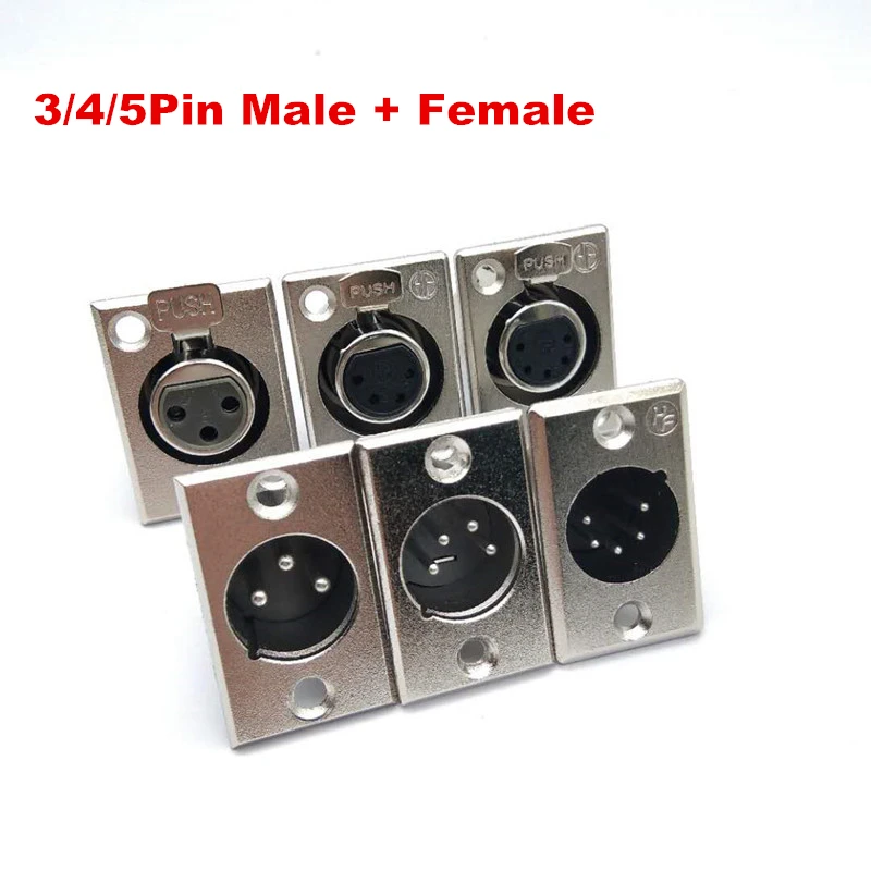 Three-core, four-core, five-core cannon socket 3PIN 4PIN 5PIN cannon three-core Male/ Female socket XLR panel mounting socket