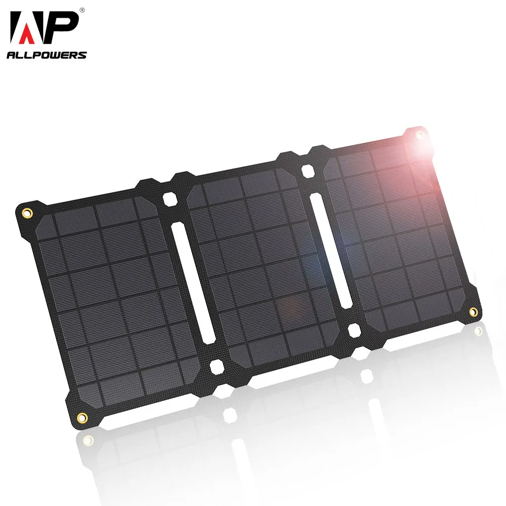 ALLPOWERS Solar Charger 21W Waterproof ETFE Solar Panel with iSolar Technology, Dual USB Ports Outdoor Camping Charger