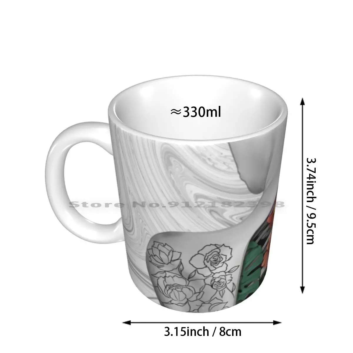 Flower Of Life Ceramic Mugs Coffee Cups Milk Tea Mug Bones Skeleton Anatomy Tattoos Flowers Sacred Geometry Alternative