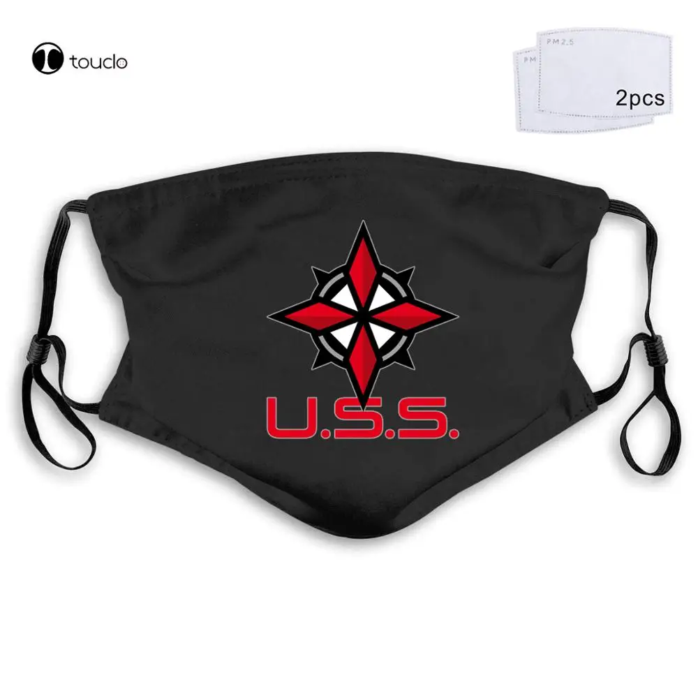 Uss guarda chuva serviço de segurança corp men's preto marca 2020 masculino máscara facial filtro bolso pano reutilizável lavável