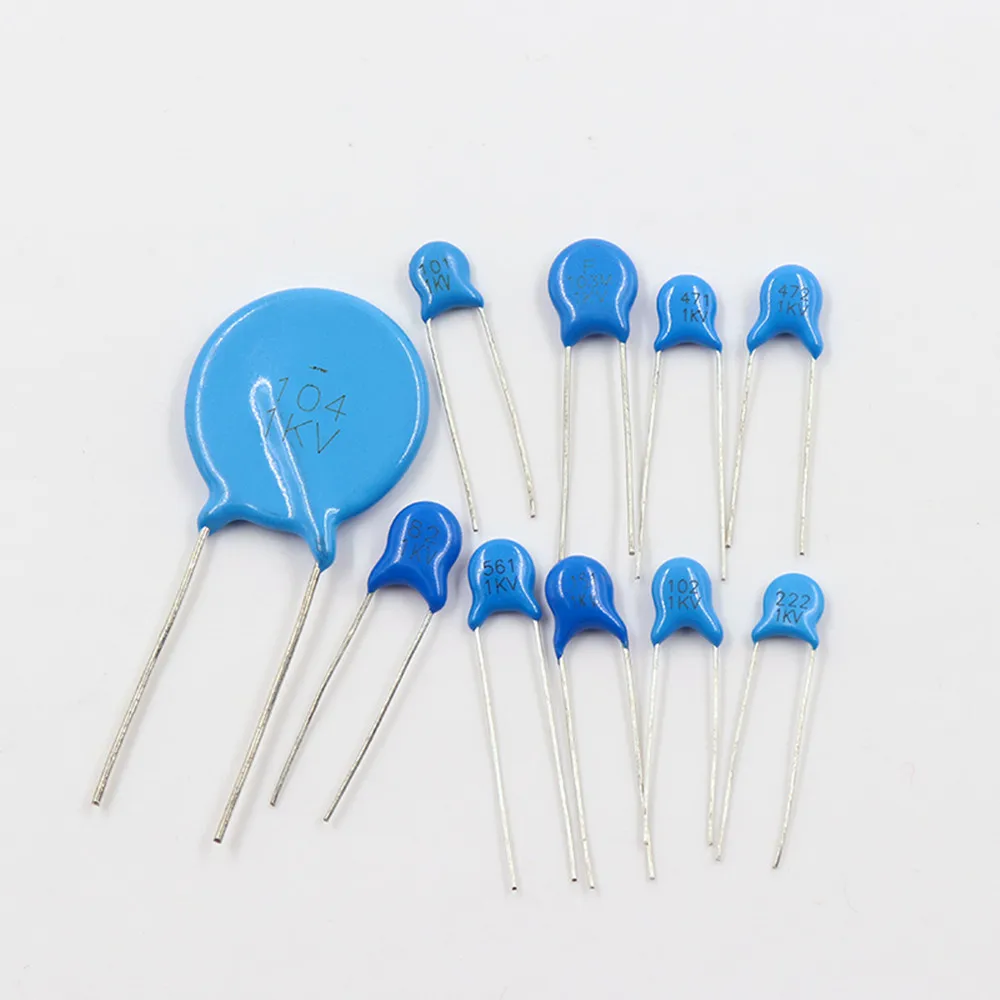 Condensatore ceramico ad alta tensione da 20 pezzi 1KV 82P 100P 150P 470P 560P 1nf(102) 2.2nf(222) 4.7nf(472) 10nf(103) 100nf(104)