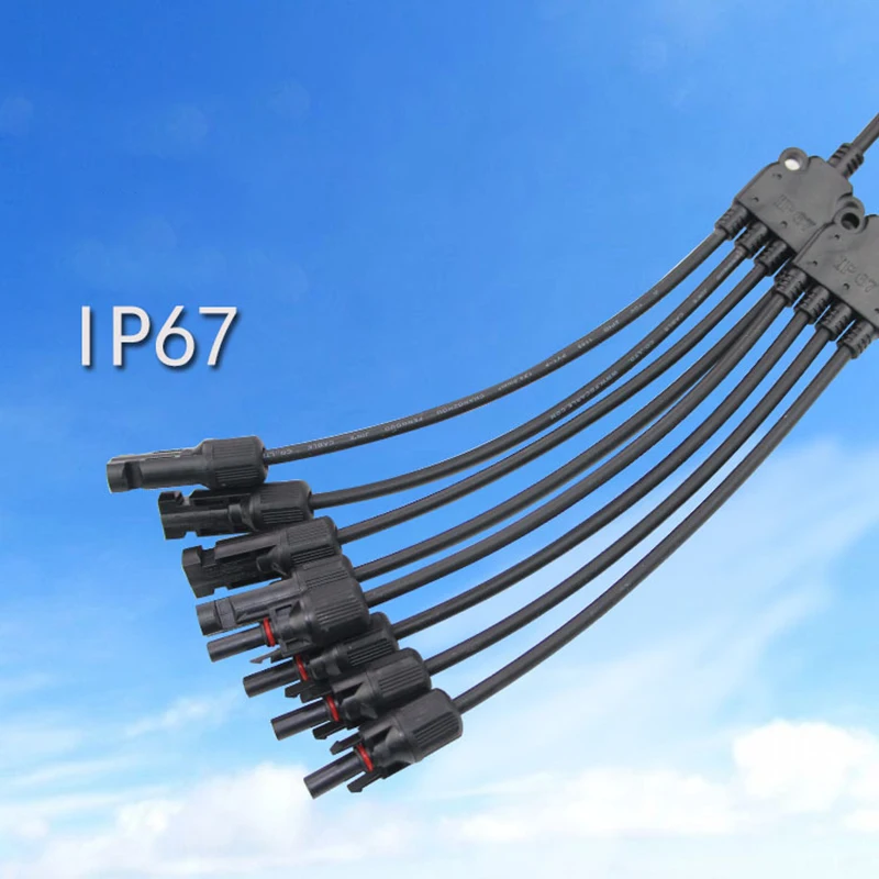 solar photovoltaic connector Y-type five-way plug solar panel assembly parallel connector one point four-to-four adapter