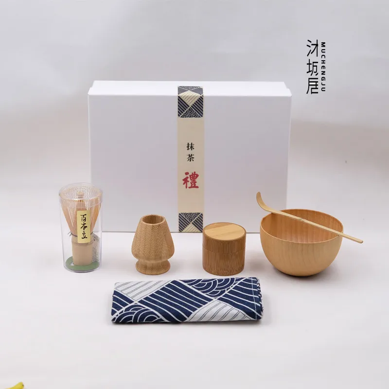 6pcs/set Pure ecological bamboo and wood Matcha set Tea set is a good gift Matcha tea set