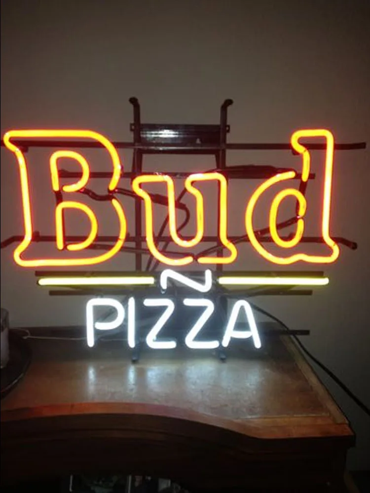 Decorative Light Bud Pizza Neon Light Sign Restaurant Accessory Beer Window Decor light Enseigne Lumineuse Handmade Glass Tube