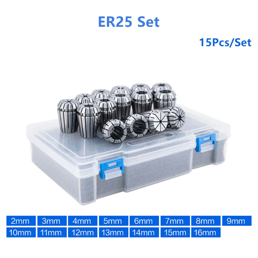 High Precision 0.008 0.015 ER11 ER16 ER20 ER32 ER40 Spring Collet Set CNC Tool Holder Engraving Machine Mill Lathe Elastic Chuck