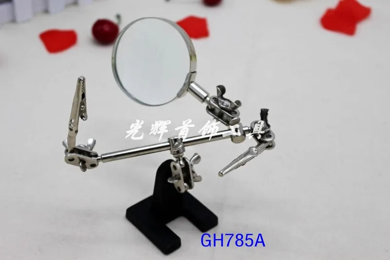 jewellery making Hand Soldering Iron Stand Helping Clamp Magnifying Tool Auxiliary Clip Magnifier