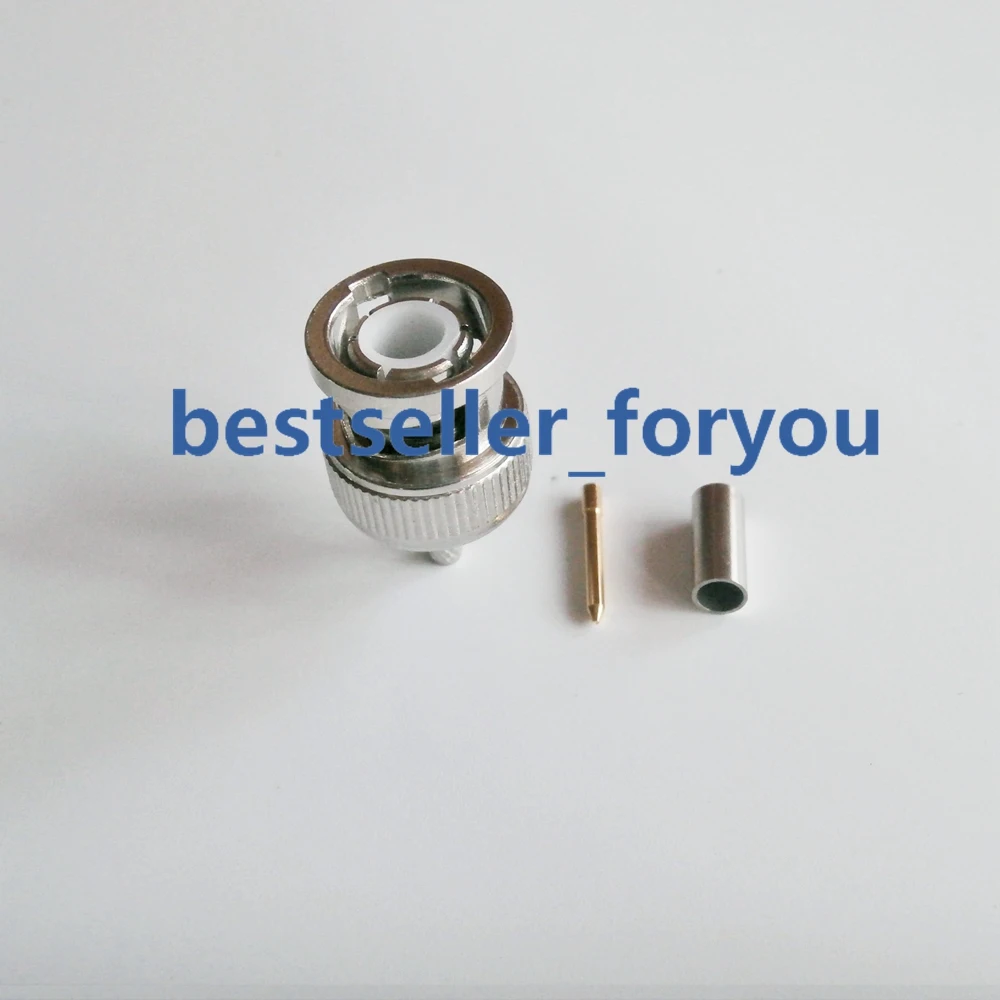 BNC Male Q9 Plug RF Coax Connector Crimp RG316,RG174,LMR100 Straight Nickelplated NEW Wholesale