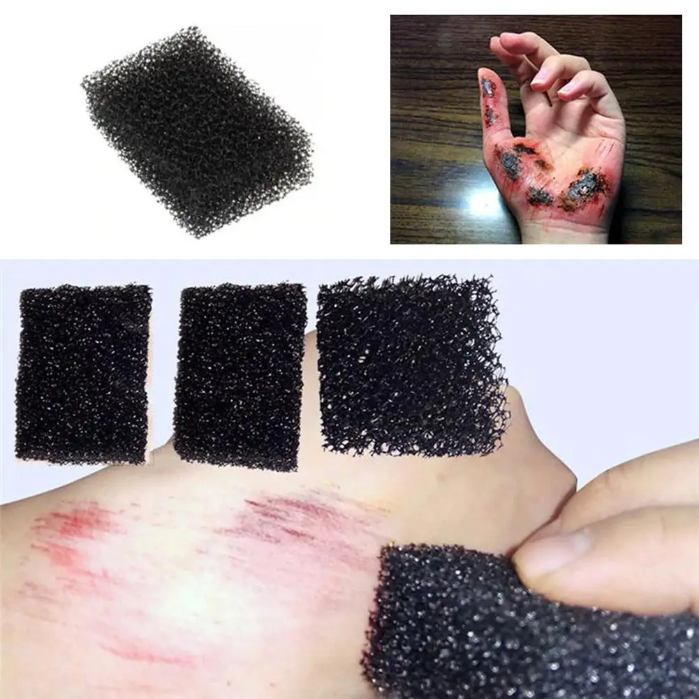 1pc Hot Sale Black Dot Painting Sponge Halloween Face Makeup Tool Special Effect Painting Scrubbing Tool