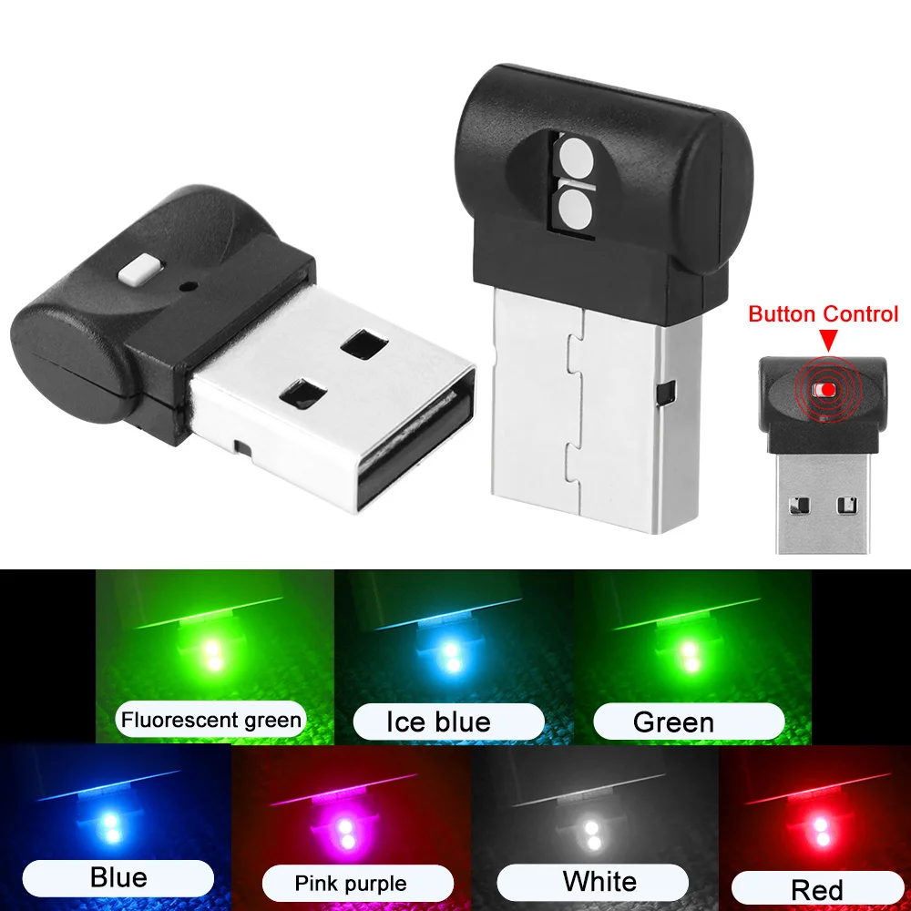 LEEPEE LED Atmosphere Light Plug And Play Colorful Decorative Lamp Emergency Lighting PC Auto Interior Mini USB Car Foot Light