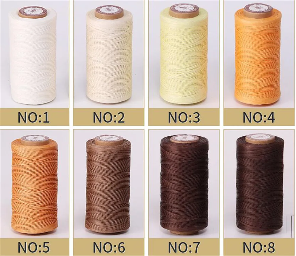 Hot 100pcs/lot Durable 240 Meters 0.8mm 150D Leather Waxed Thread Cord for DIY Handicraft Tool Hand Stitching Thread