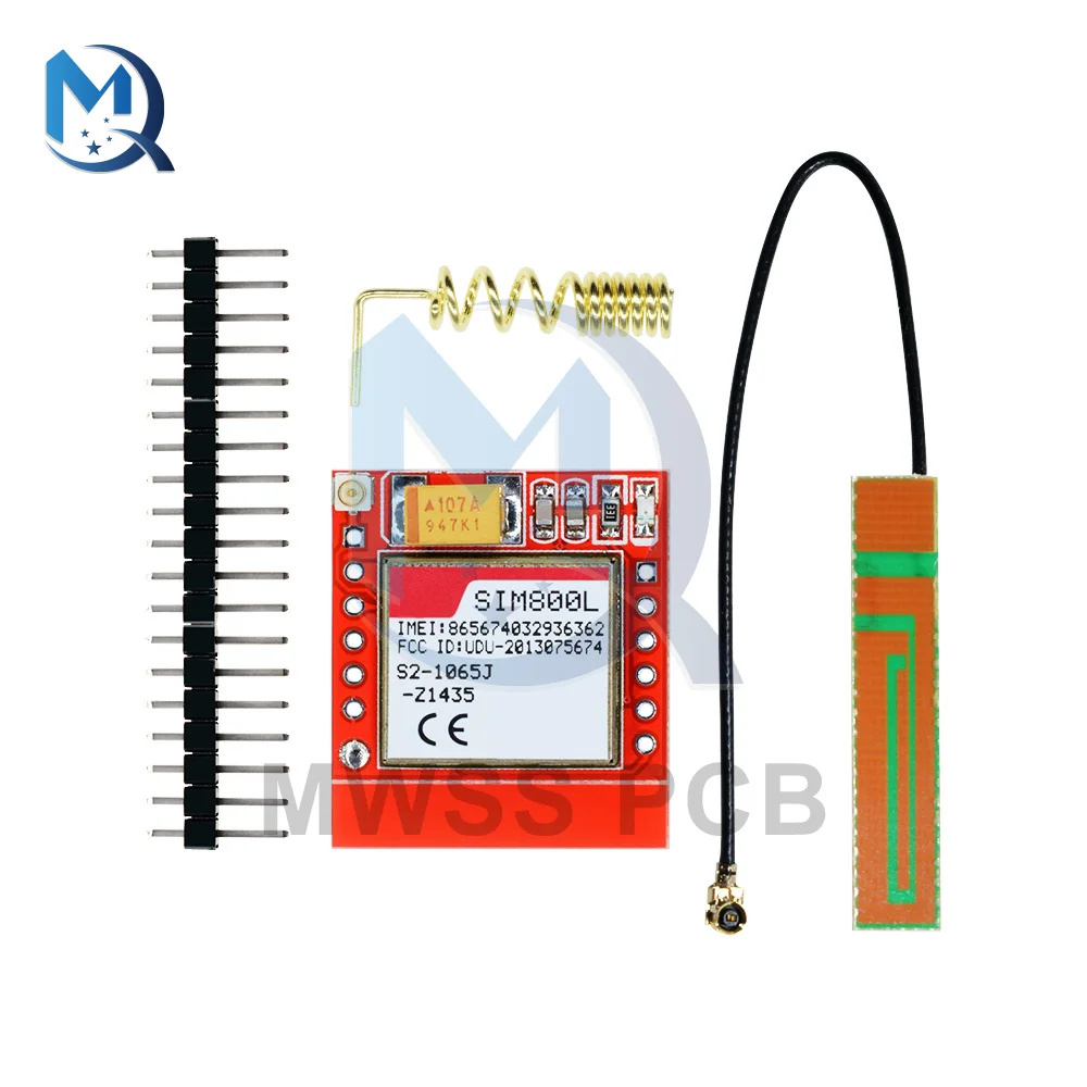 3.7V-4.2V Mini moduł SIM800L GPRS rdzeń czterozakresowy Port szeregowy TTL interfejs IPX bezprzewodowy SIM800 + antena dla Arduino