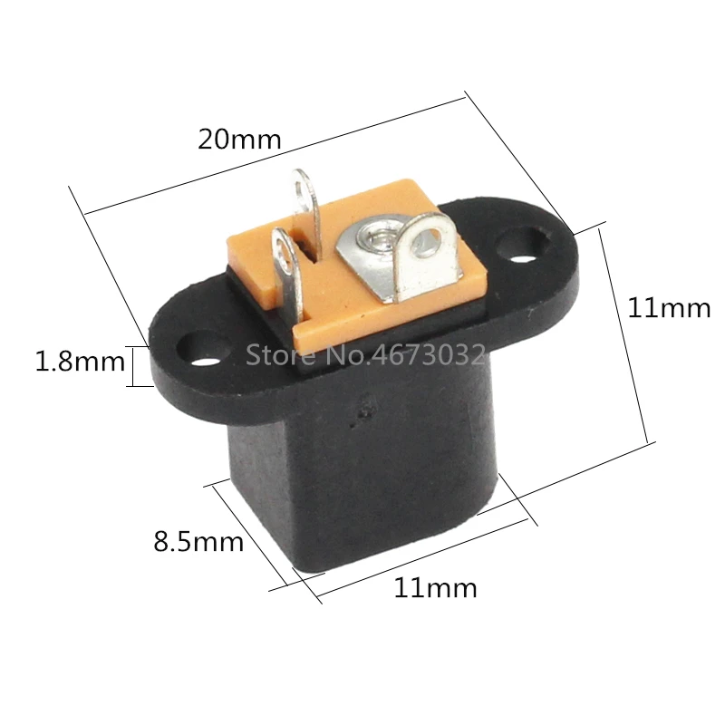 10Pcs DC017 DC Female Power Socket 5.5mm*2.1mm With Ear Screw Hole dc-017 DC Socket Adapter Connector Jack