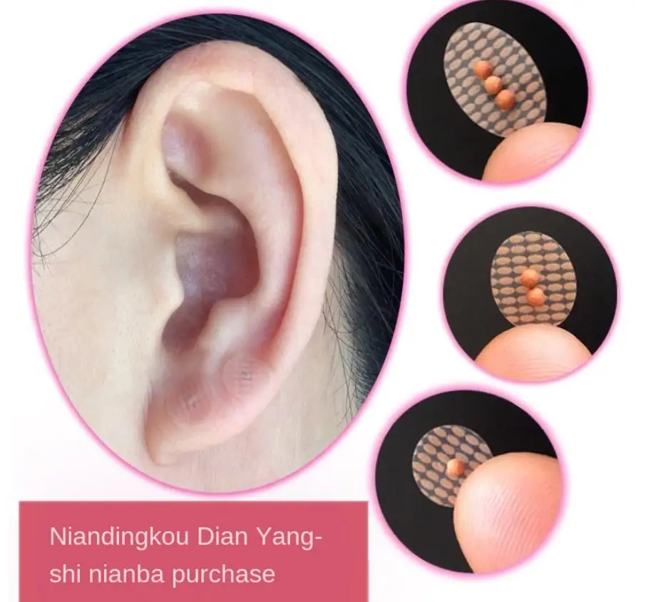 

100pcs/pack Magnetic ear bean bead press stickers Auricular seed acupuncture needle ear acupoints dieting slimming body