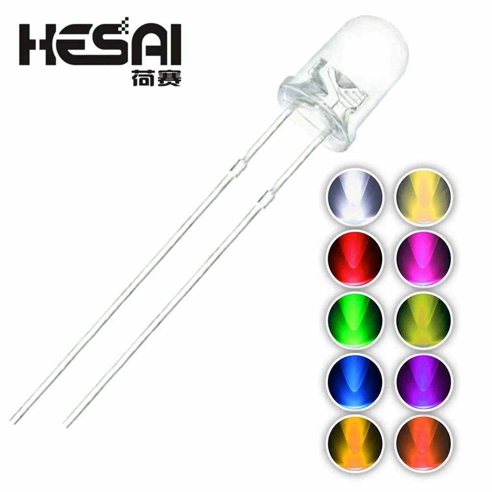 100Pcs/lot F310 Colors 3MM Round Green/Yellow/Blue/White/Red/Warm White/Orange/Purple/Pink/Yellow Green LED Light Diode mix