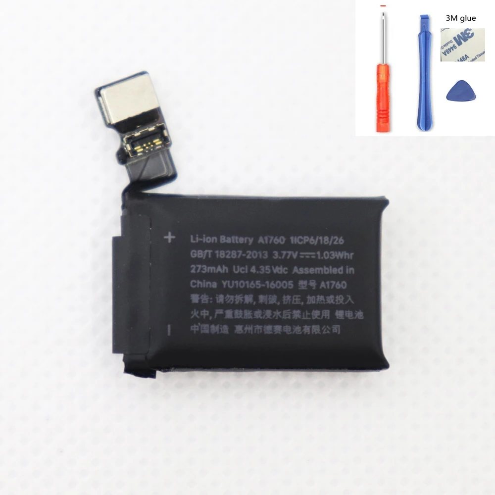 

Аккумулятор ISUNOO A1760 273 мАч для Apple watch 2 38 мм серии 2 38 мм, аккумулятор a1760 с инструментами для ремонта