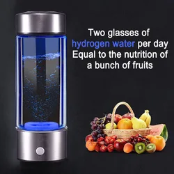 430ml Hydrogen Water Bottle Alkaline Lonizer Generator Maker Hydrogen-Rich Drink Water Cup H2 Electrolysis Healthy Gifts