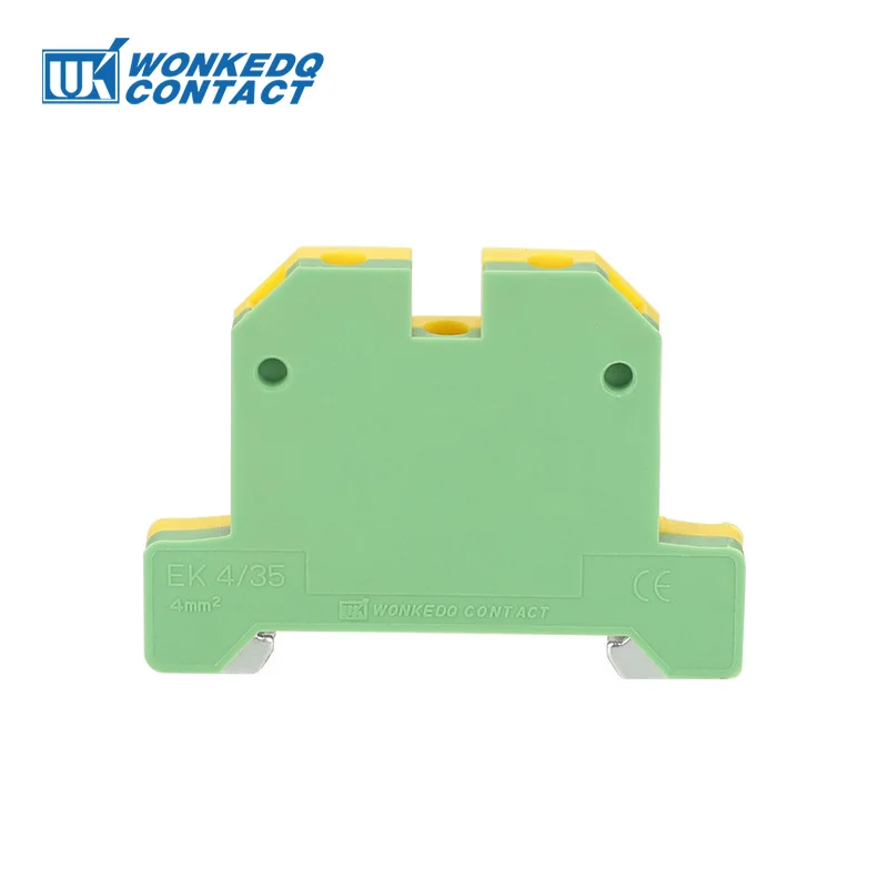 10Pcs EK4/35 Universal Screw Connection Ground Earth SAK 4 mm² Wire Electrical Connector DIN Rail Terminal Block EK 4/35