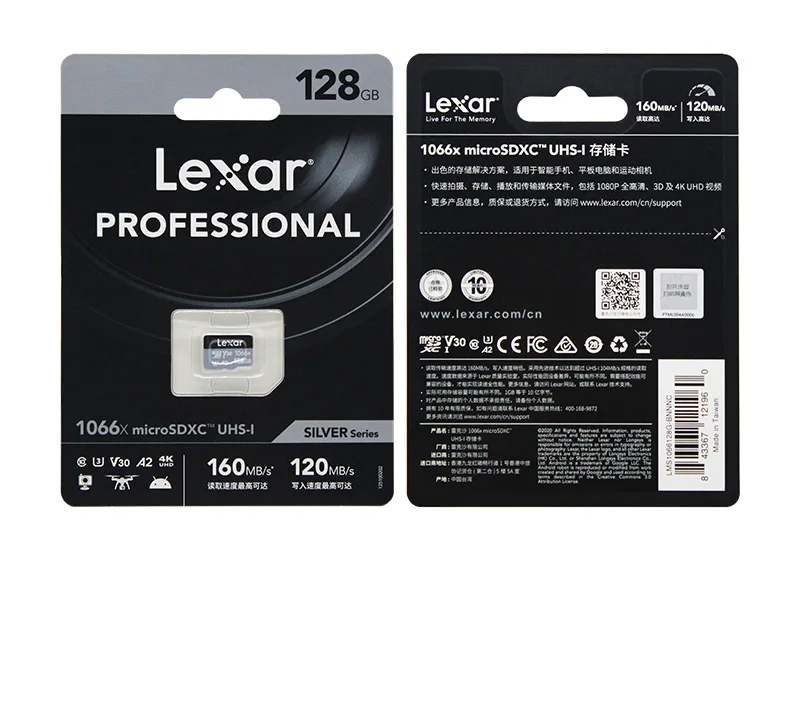 Original Lexar Professional Micro TF-Karte 1366x 64GB 128GB Flash-Karte V30 A2 Klasse 10 SDXC Max 160MB/s für Kamera – Detail 11