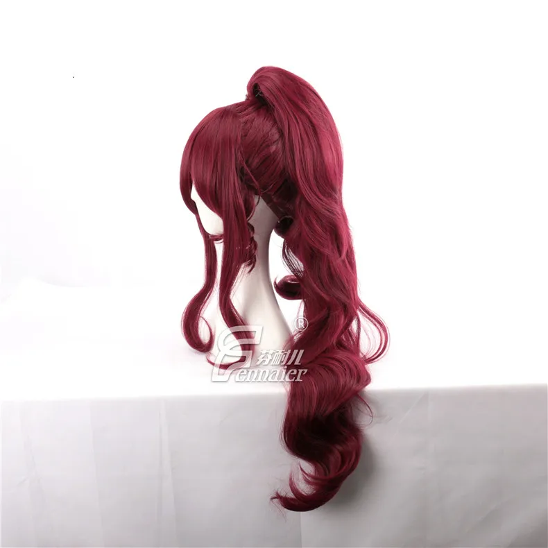 Princess Megara Cosplay Wig Meg Long Red Wine Synthetic Hair Wigs for Adult + Wig Cap