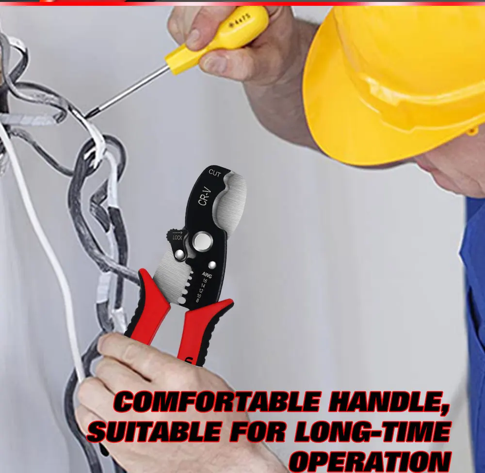 WISEUP Multifunctional Wire Stripper Pliers Crimper Hardware Tools Electricity Cables Wire Cutting Scissors Crimping Pliers