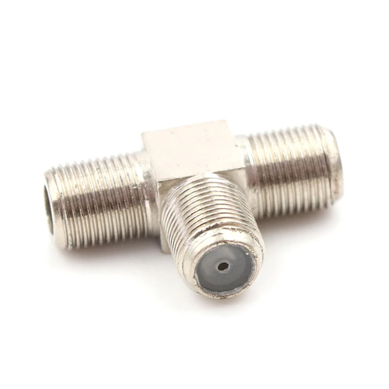 Cable adaptador divisor RF de latón para TV, toma de plata virgen, 1 unidad, venta al por mayor