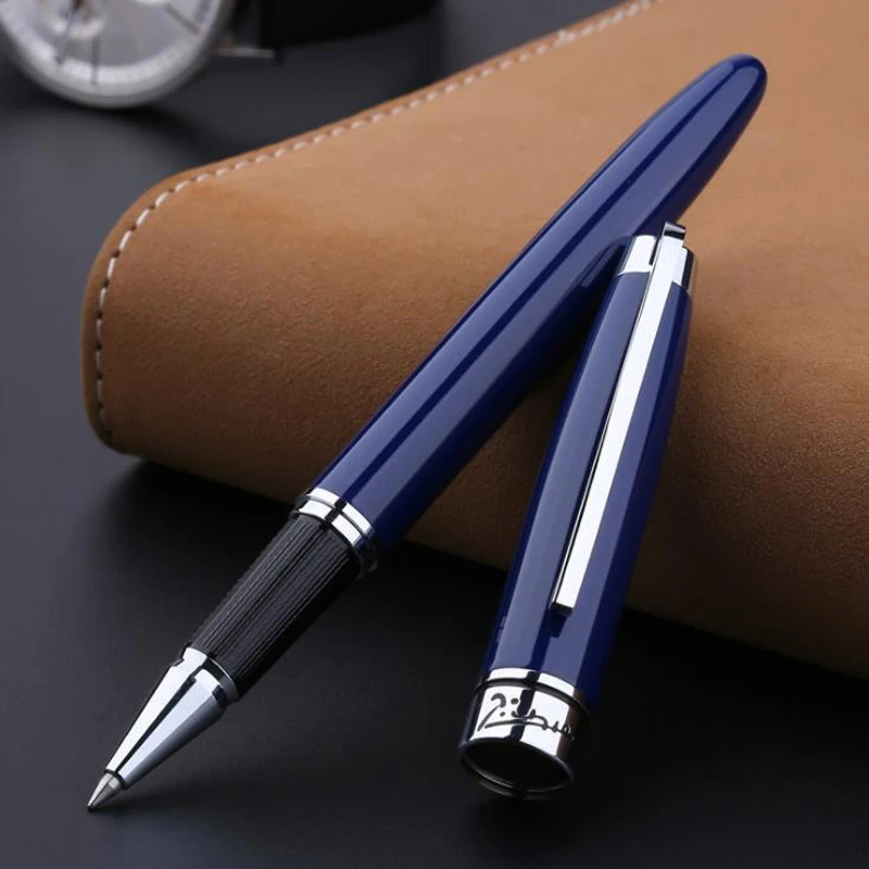 Picasso 912 High Grade Pimio Metal Roller Ball Pen Black Barrel And Silver Clip Business Writing Pen With Gift Box